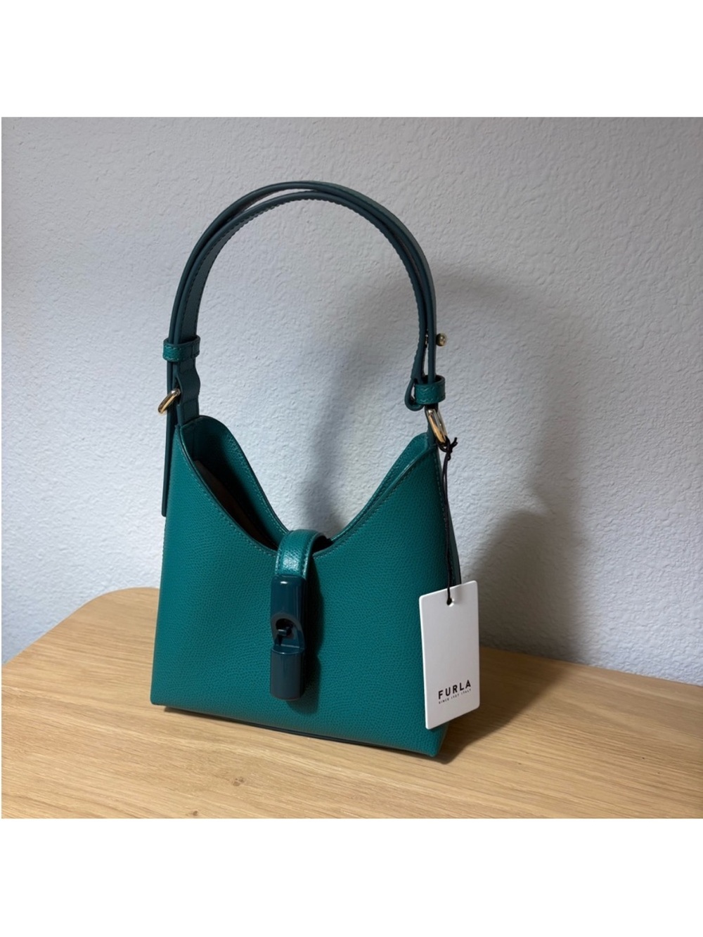 Furla Iride Jade Green Mini Shoulder Bag NWT